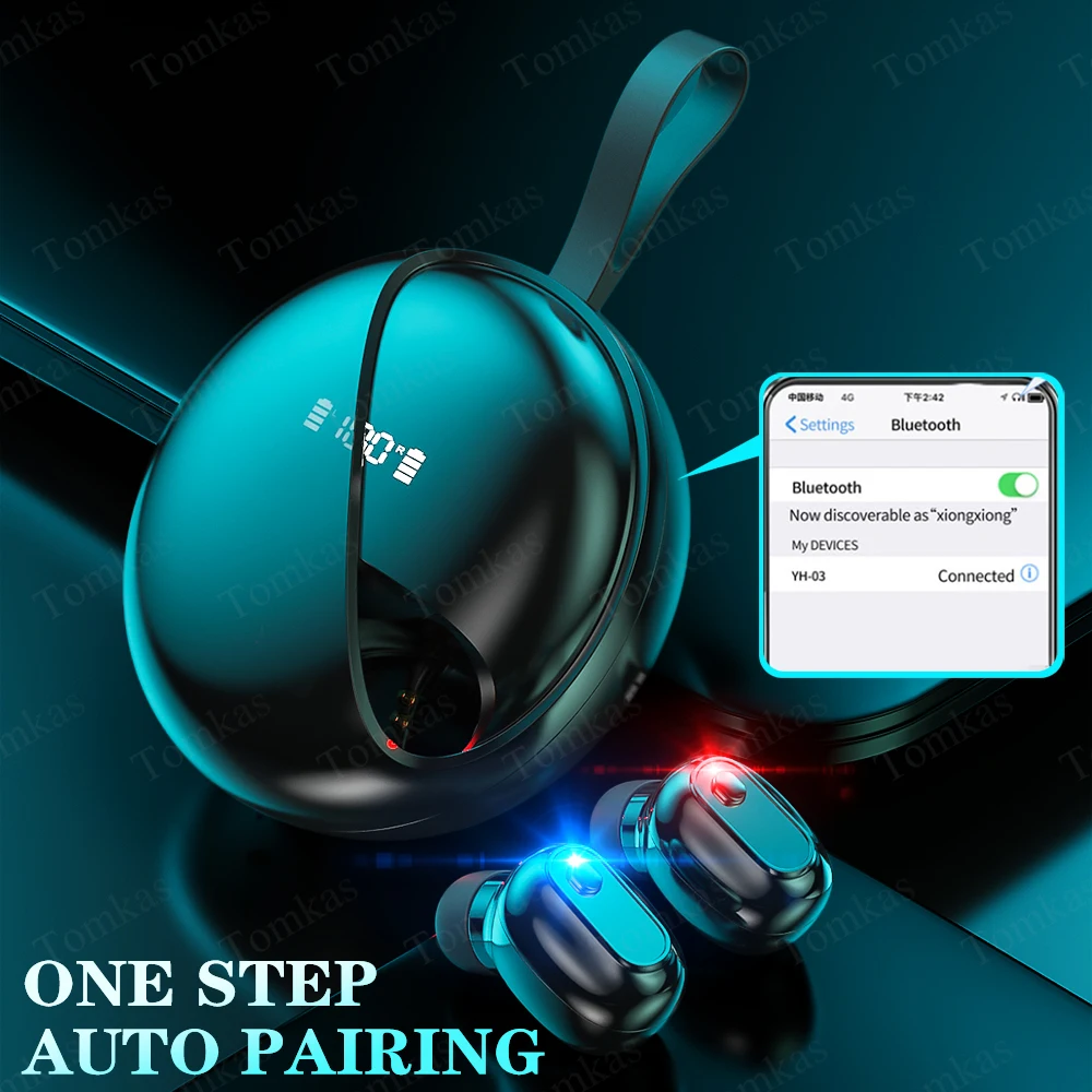 Беспроводные Bluetooth наушники TWS беспроводные с микрофоном и поворотом на 360