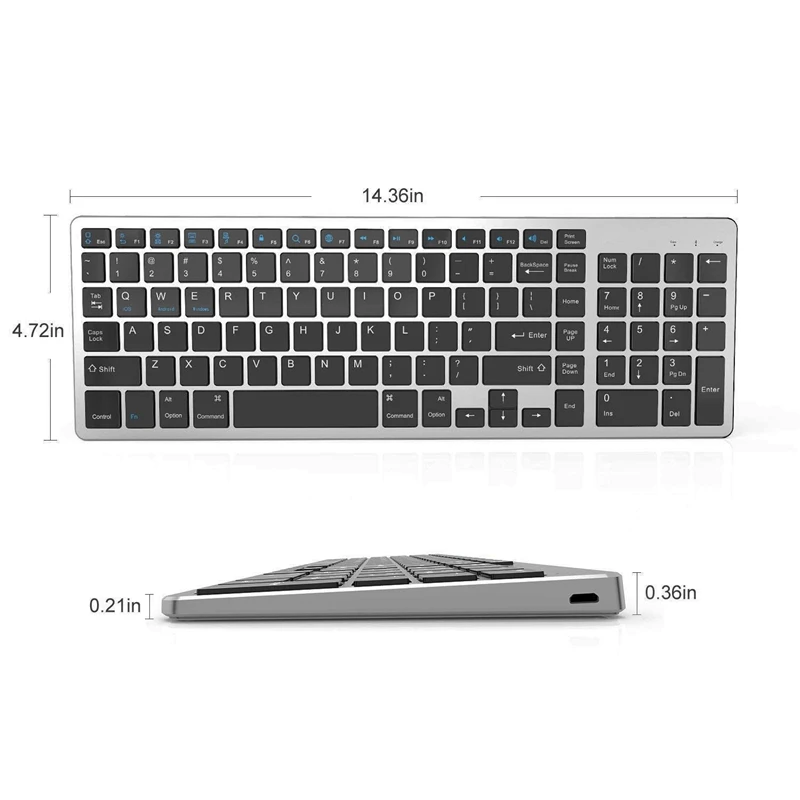 

Bluetooth Keyboard Ultra Slim Portable 102 Keys Wireless BT Touchpad Scissors Feet Design Keyboard