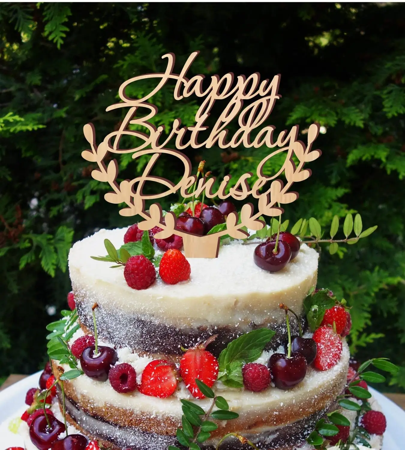 Топпер для торта С Днем Рождения топпер на день рождения деревянный в