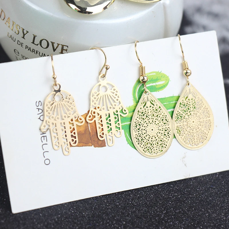 Преувеличенные женские Модные Простые индивидуальные серьги абстрактные полые