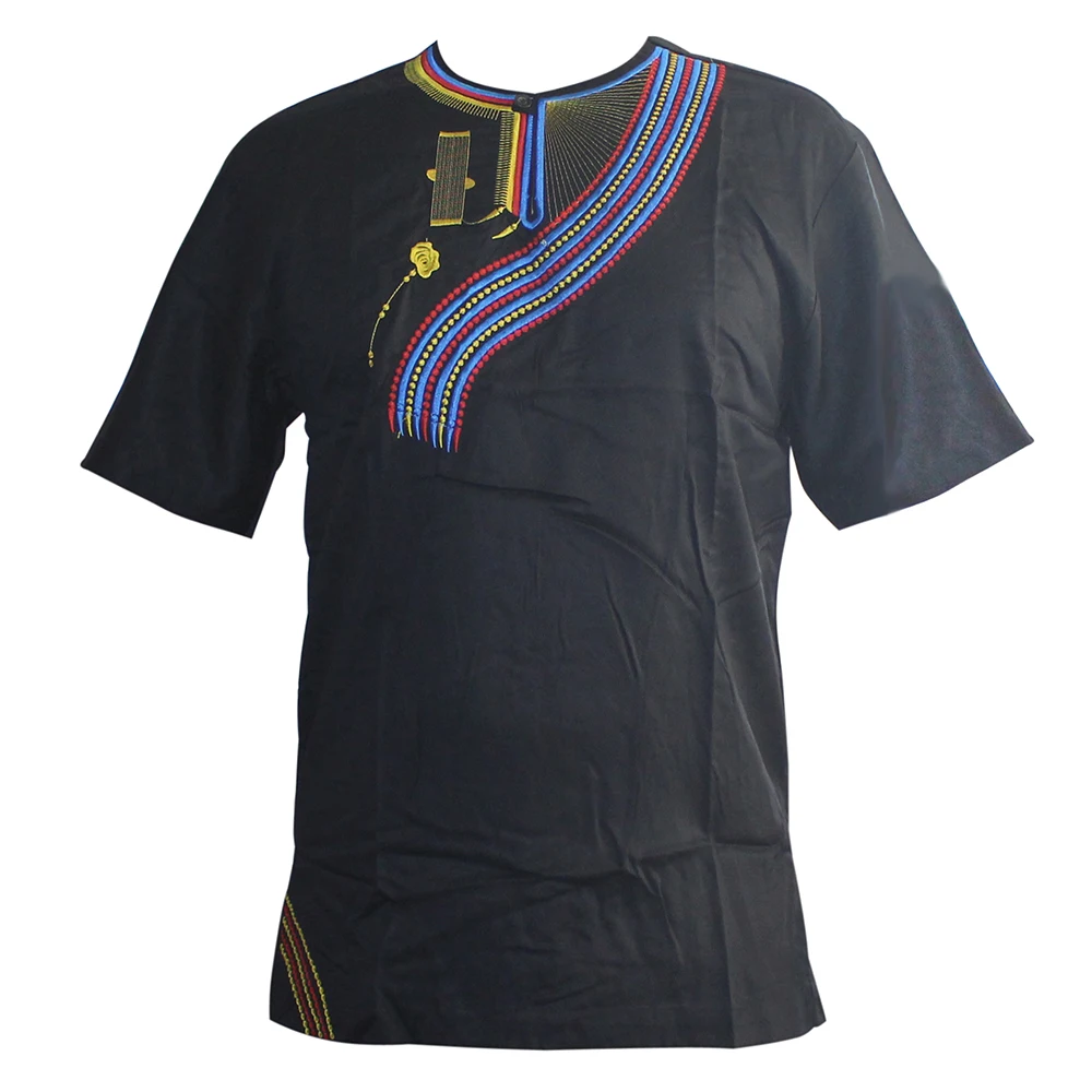 Мужская футболка с Африканской вышивкой в этническом стиле | Тематическая одежда