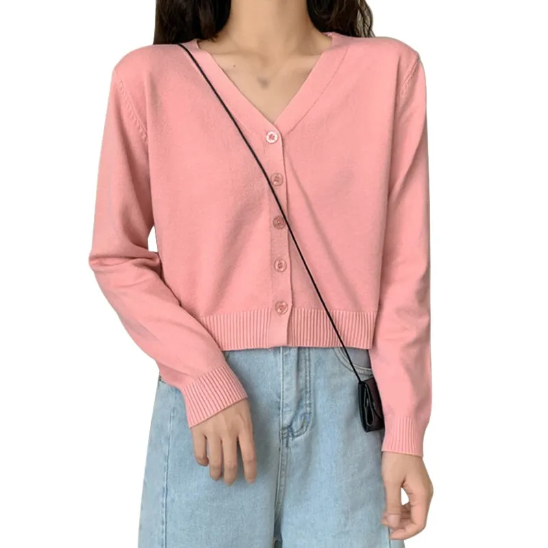 

Spring Women Newly Patchwork Cardigans 2021 Fashion Slim Ladies Knitted Sweater Long Sleeve Buttons Sweater