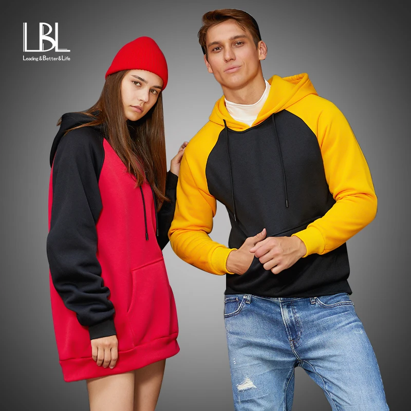 Толстовки для пар Толстовка 2019 Лоскутная хип хоп толстовка с капюшоном Осенняя