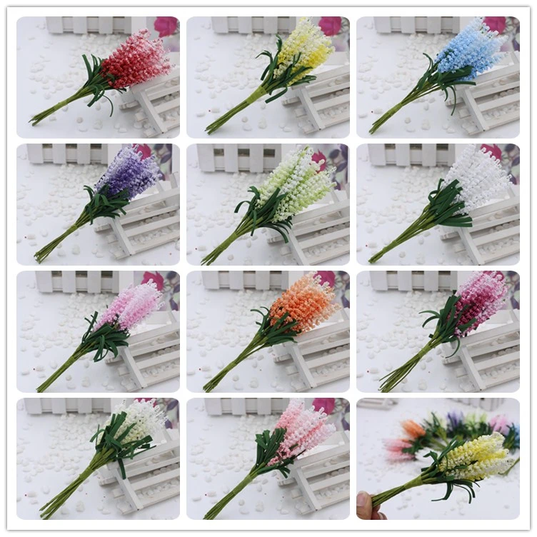 10 головок Искусственные цветы лаванды DIY свадебный веночек Гирлянда для дома и