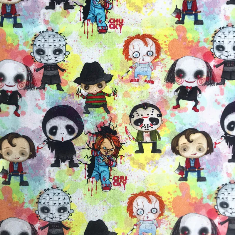 

High Quality Newest Cute Horrible Cartoon Prints fabric in 100%Cotton Poplin Printed Clothing DIY Sewing Quilting Textiles
