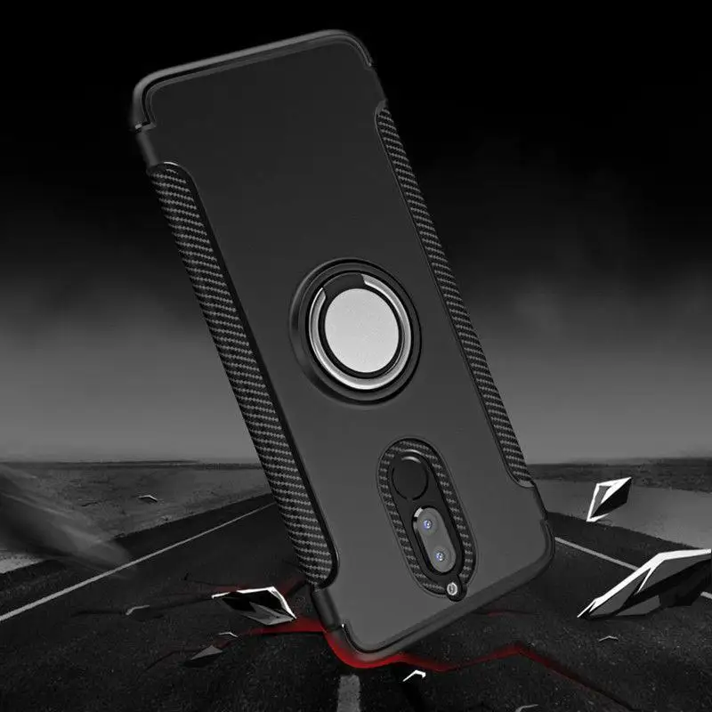 

For Huawei Mate 10 Lite Nova 2 Luxury Magnetic Car Holder Cover For P8 Lite 2017 P10 Plus P20 Pro Armor Stand Case Honor 8 9 7X