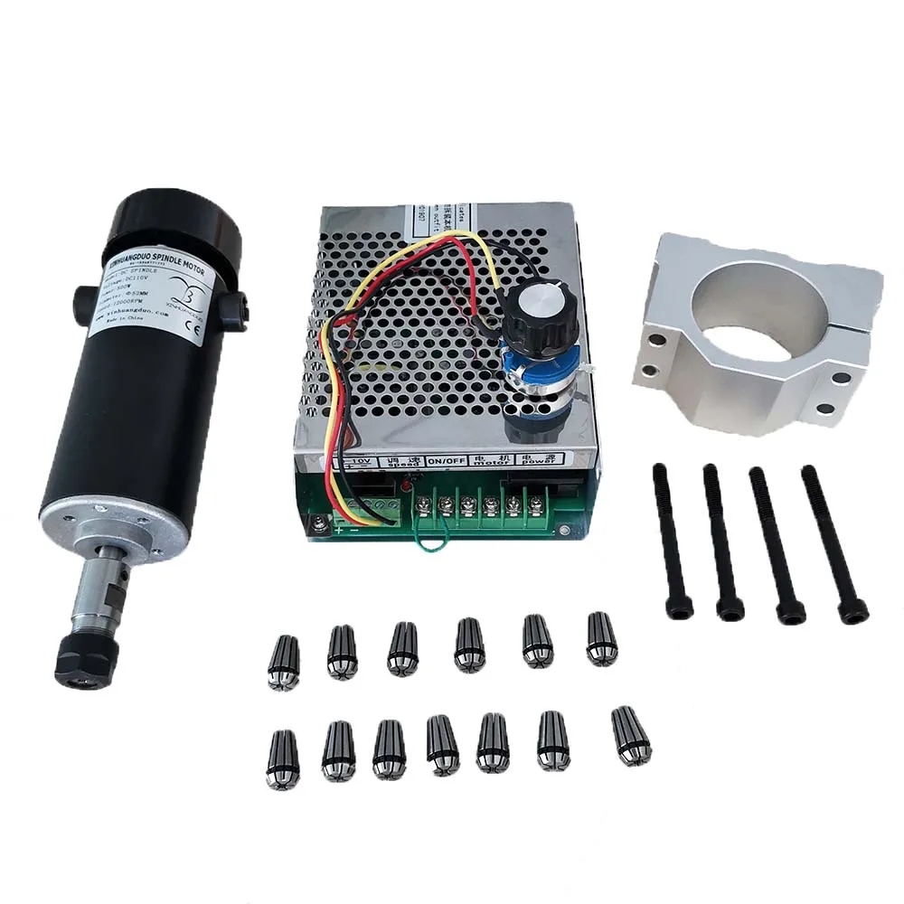С воздушным охлаждением 0.5kw CNC spindleMotor Kit ER11 патрон 500 Вт мотор шпинделя+ регулятор скорости питания для гравировки