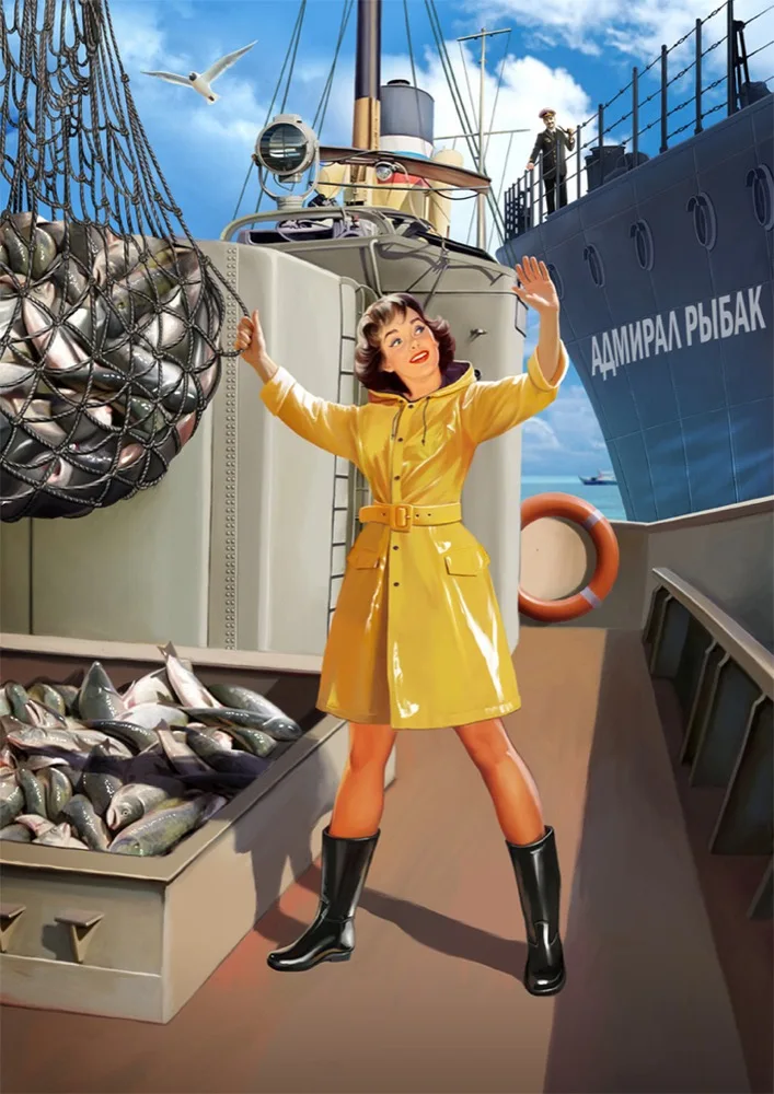 Винтажный советский русский штифт для девочек стюардесса ретро постер холст