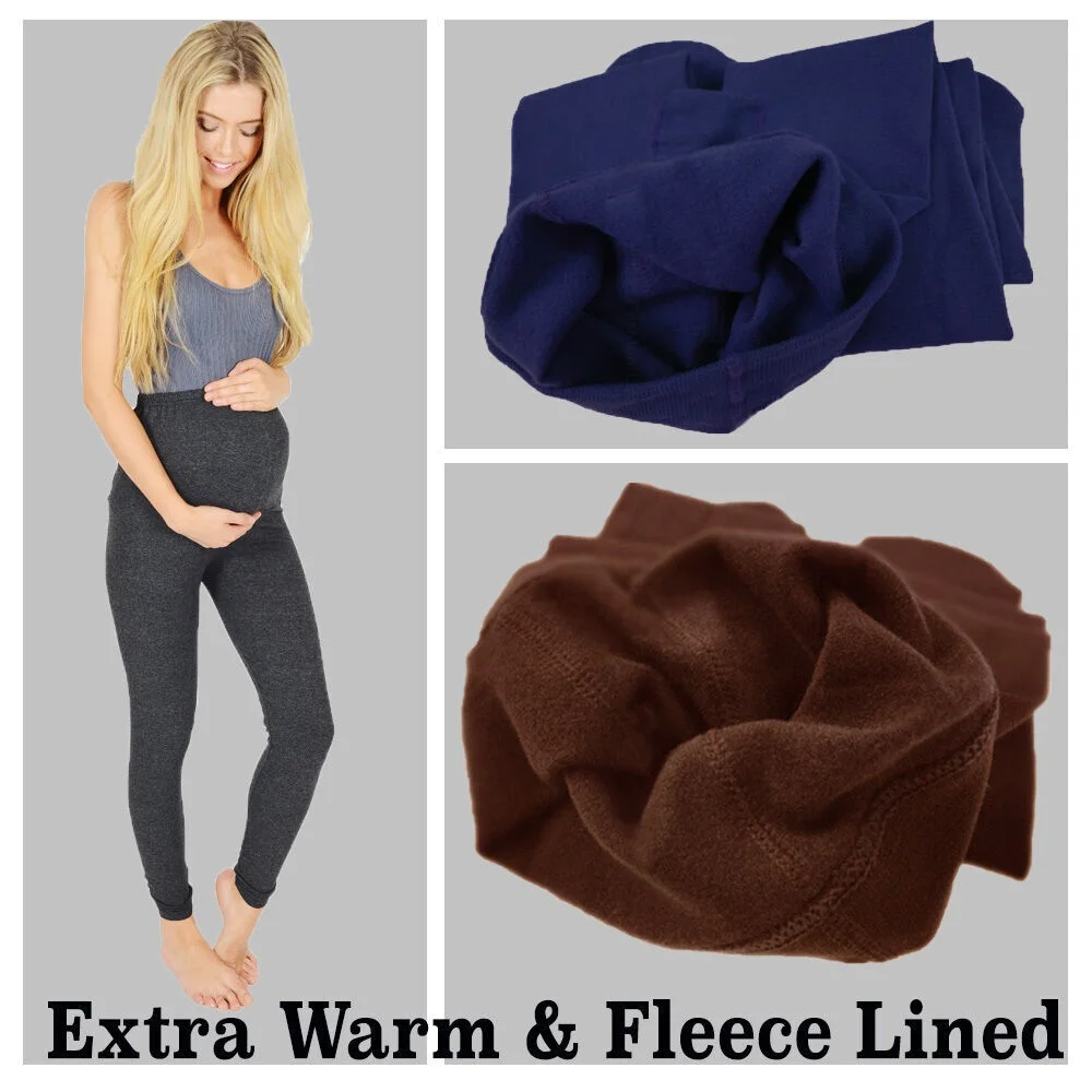 

WOMENS LADIES MATERNITY WINTER THERMAL WARM THICK FULL LENGTH LEGGINGS