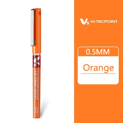 1 шт. гелевые ручки Pilot BX-V5 0,5 мм высокого качества, многоцветные чернильные ручки, школьные и офисные канцелярские принадлежности - Цвет: Оранжевый