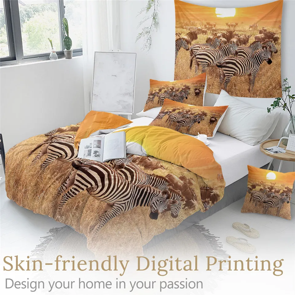 Постельные принадлежности набор постельных принадлежностей с 3D принтом заката