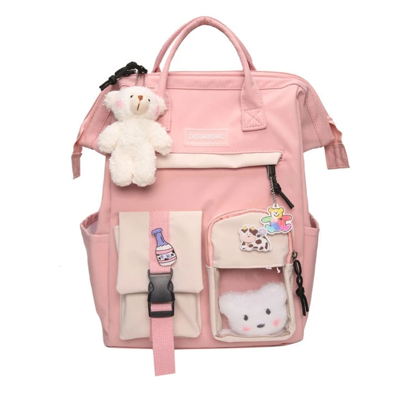 

50LD Candy Colors Backpacks Canvas Fancy Casual High School Bags for Teenages