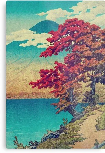 

Vintage Lakeside Scenery at the Foot of Mount Fuji Retro Metal Tin Sign 8x12 Inch Home Kitchen Bar Pub Wall Decor