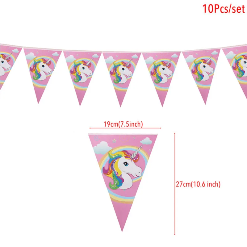 Unicorn 1st Birthday Paper Banners Happy Party Decorations Kids Hanging Garland Flag Baby Shower Supplies | Дом и сад