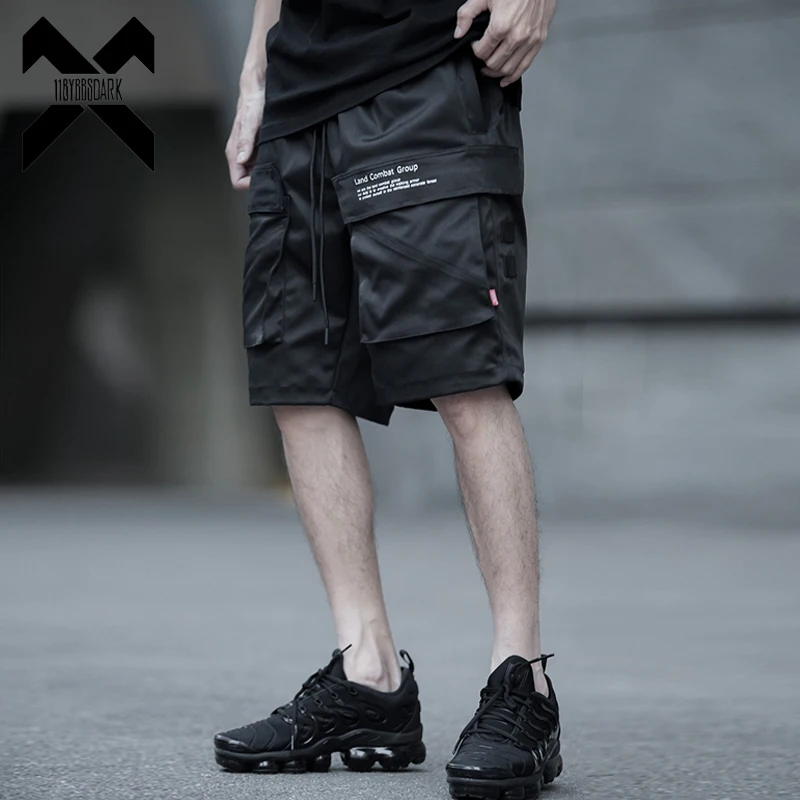 

11 BYBB'S DARK 2019 Hip Hop Multi-pocket Cargo Shorts Men Joggers Tactics Shorts Streetwear Summer Casual Sweatpant Black DGH2