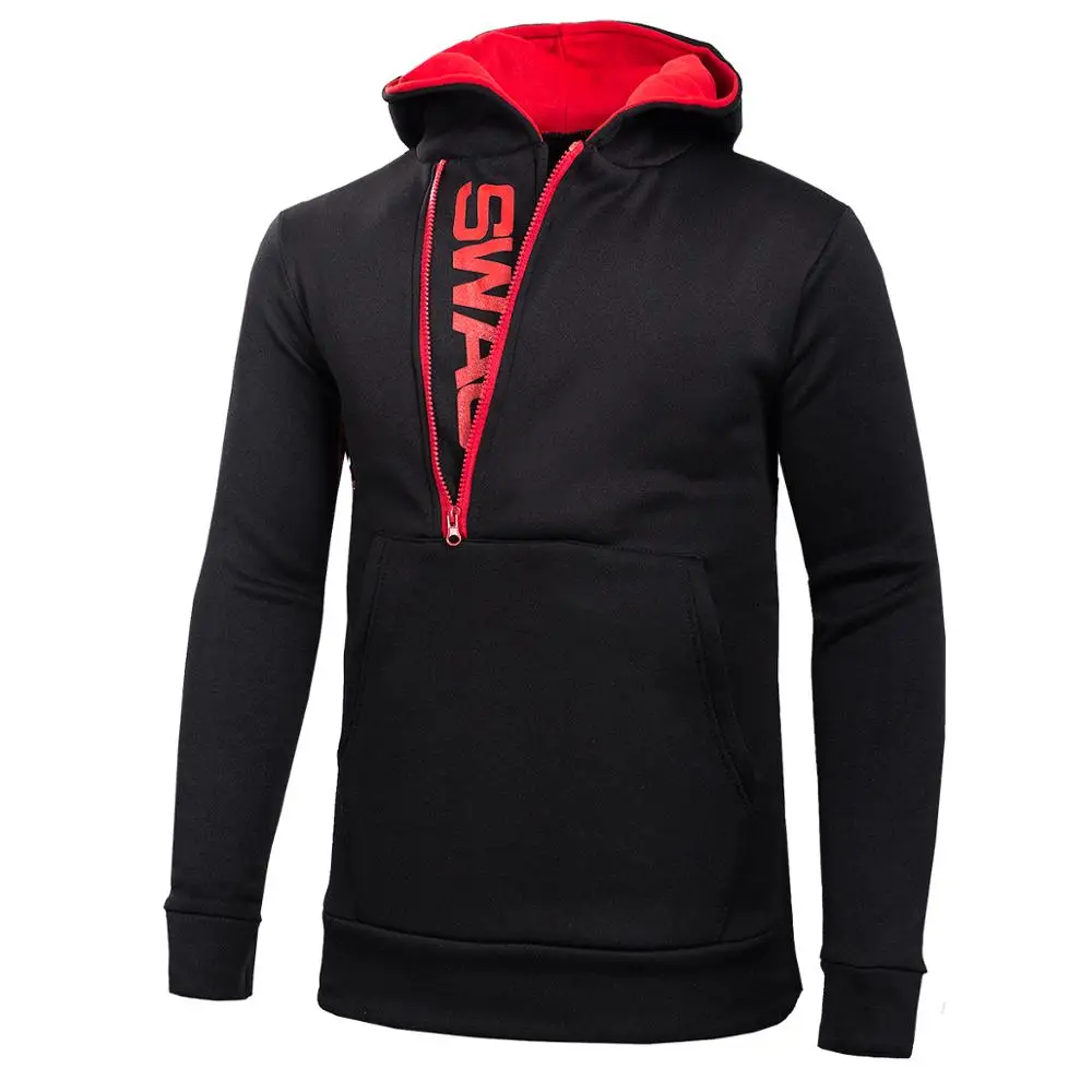 Худи с косой застежкой на молнии в стиле пэчворк капюшоном 2020 Осенняя мужская