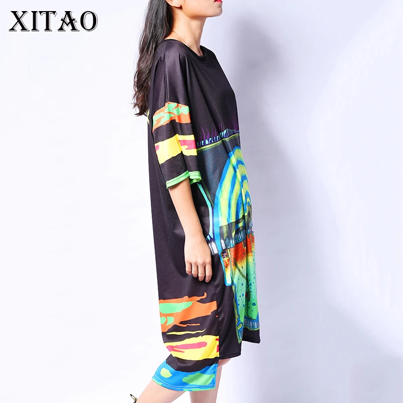 [XITAO] Лето Европа мода уличная ветер женский свободный короткий рукав печати o