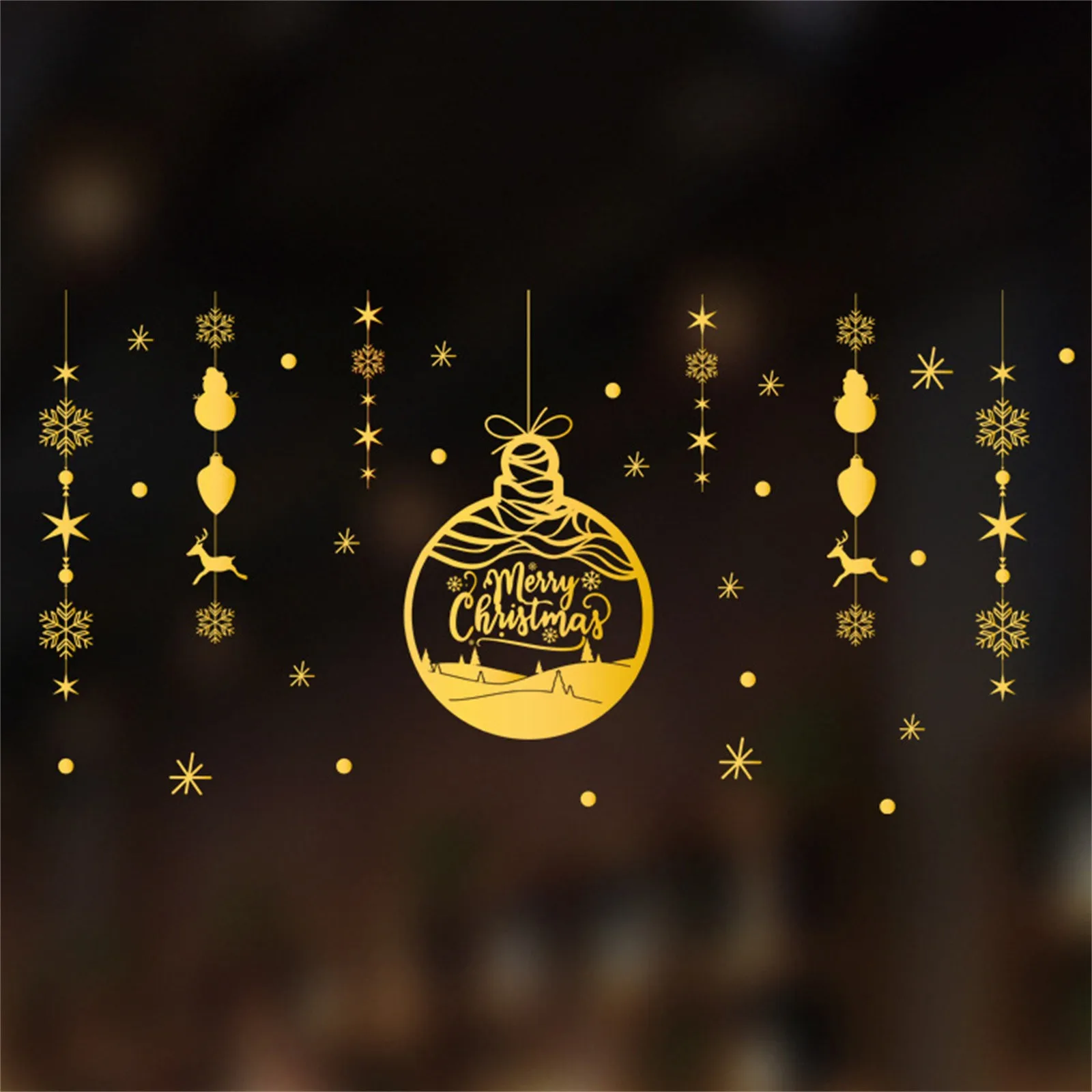 Christmas Foil Stickers Window Decorations With Gold Home Decor New Year 2022 Decoration Year's Ornaments |