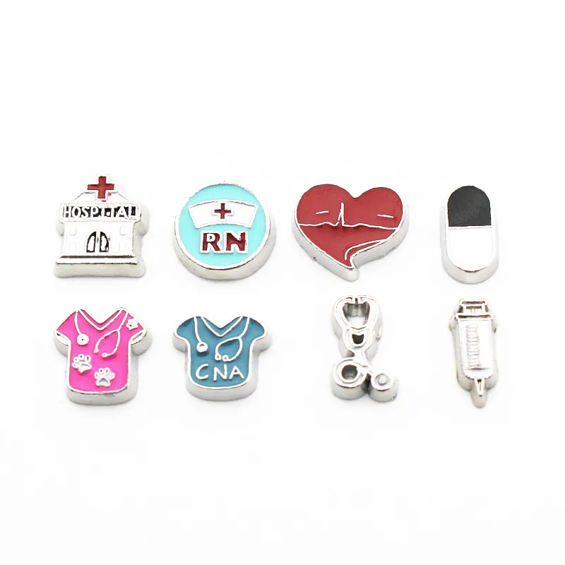 Новое поступление 10 шт./лот серебряная медсестринская шапочка Плавающие