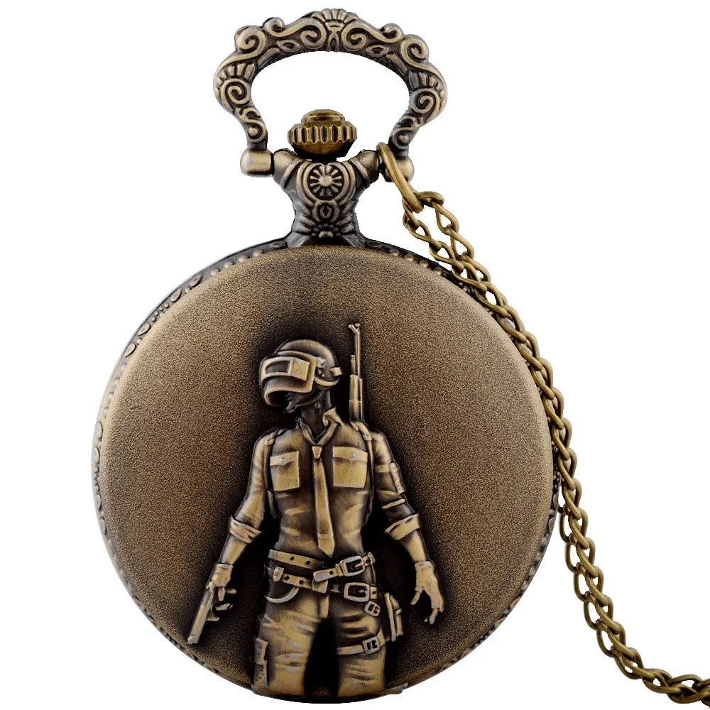 Новые Модные Винтажные бронзовые кварцевые карманные часы с таинственным волком