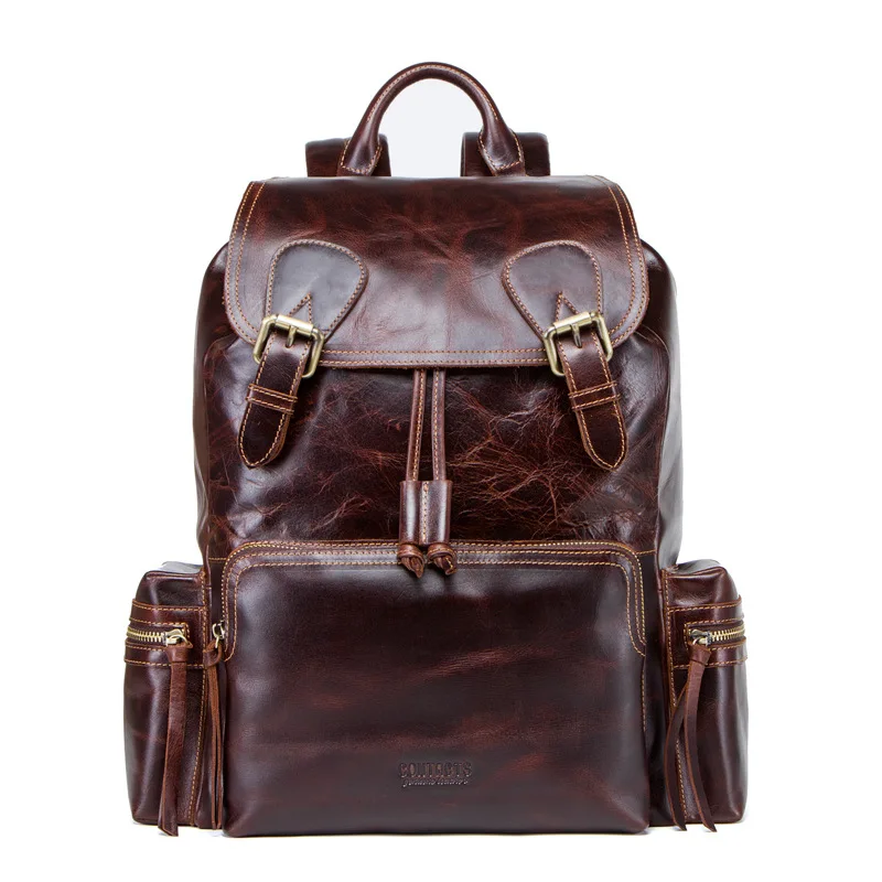 

Simple New Backpack Men Genuine leather Business Bags For Men High Quality Laptop Backpack Male Shool Bags For Teenager Boys