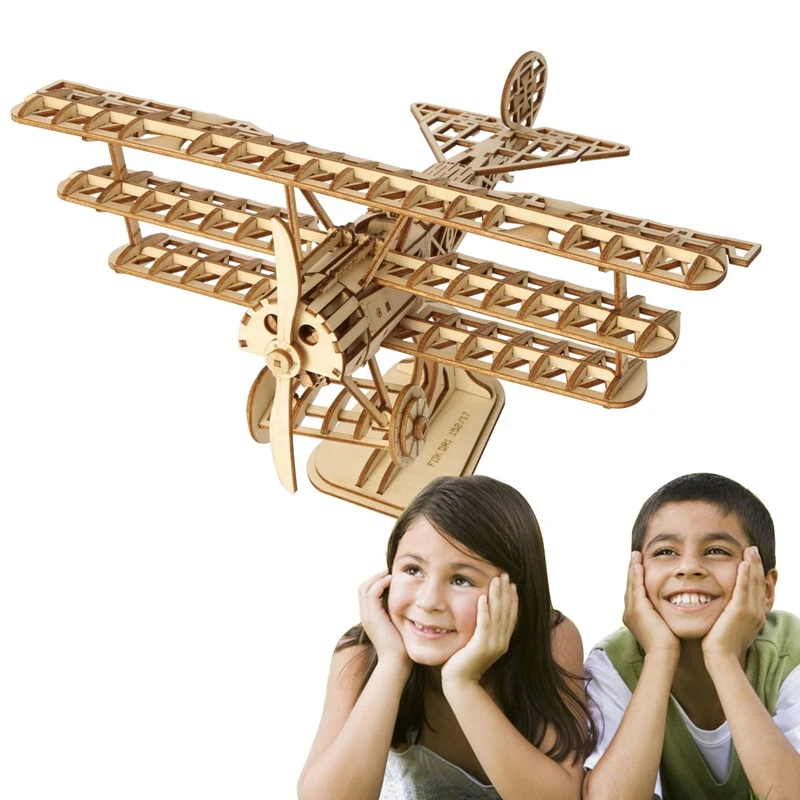 

DIY-KIT 3D DIY Airplane Puzzle Game Wooden Model Building Kits Popular Educational Toys Hobbies Gifts For Children TG301