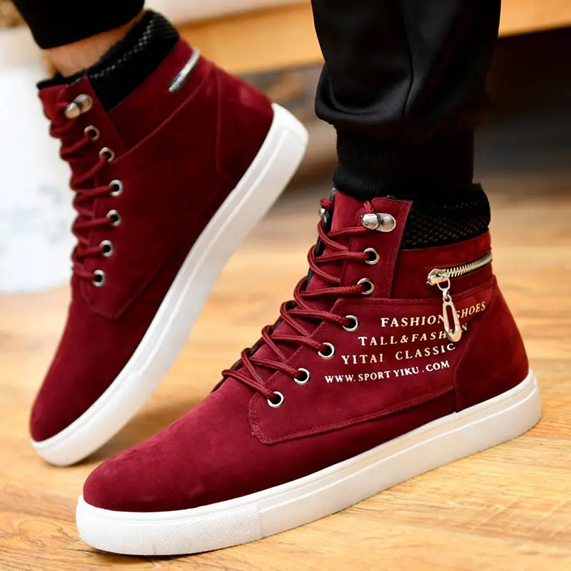 

Мужские ботинки, новинка сезона осень-зима 2022, мужские ботильоны, модные однотонные ботинки со шнуровкой на плоской подошве для снега, Мужск...