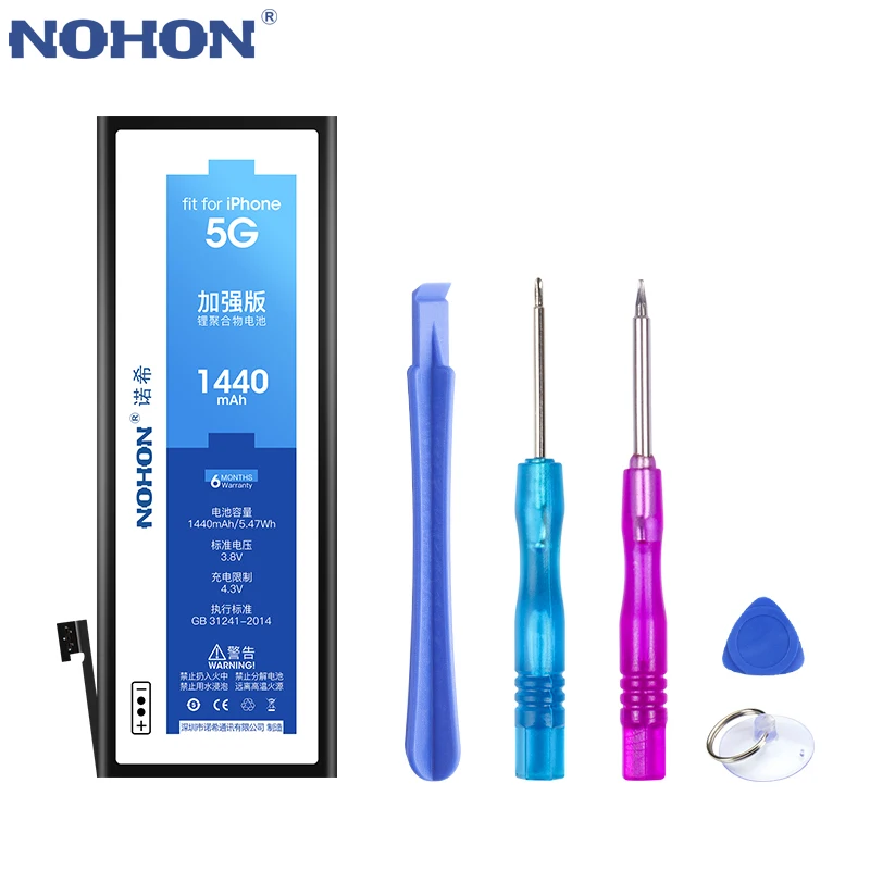 NOHON аккумулятор для Apple iPhone 4, 5, 6, 4S, 5S, 5C, литий-полимерный Сменный аккумулятор для мобильного телефона, реальная емкость+ Бесплатные инструменты