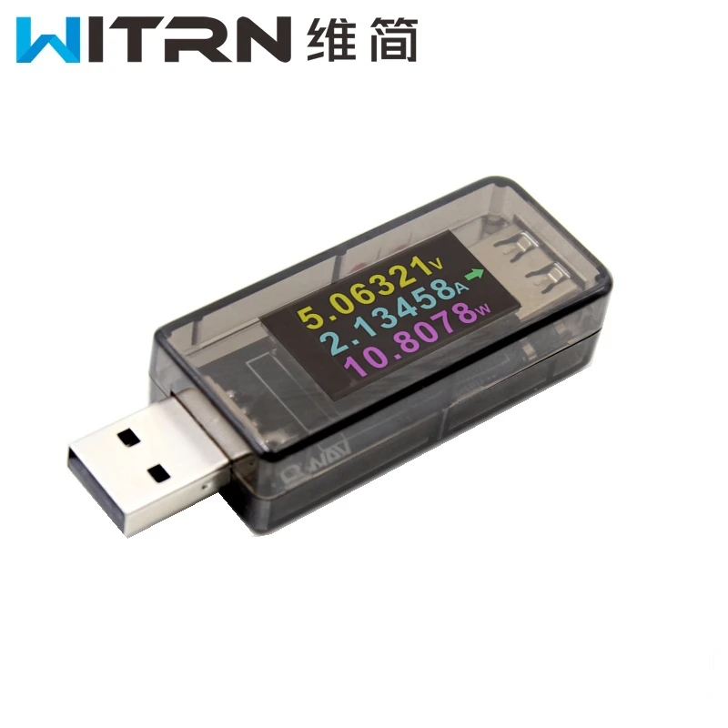 WITRN-A1 Быстрозарядное устройство для обнаружения поддельного мобильного телефона, измерительный прибор, тестер USB, цифровой вольтметр с дисплеем тока.