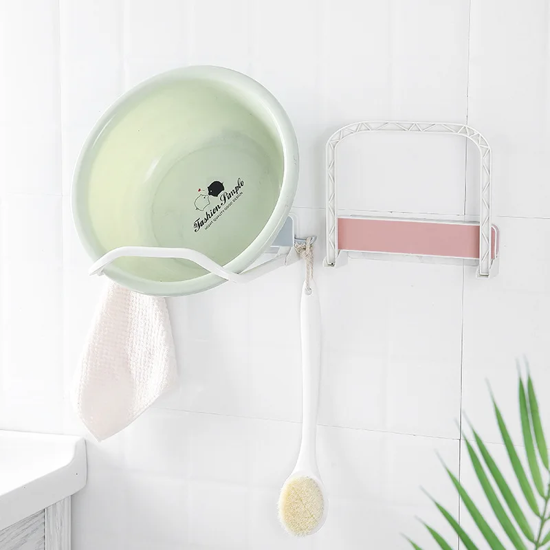 

Wall Foldable Bathroom Toilet Washbasin Hanger, Washbasin Shelf, Non-marking Nail-free Suction Cup Washbasin Shelf