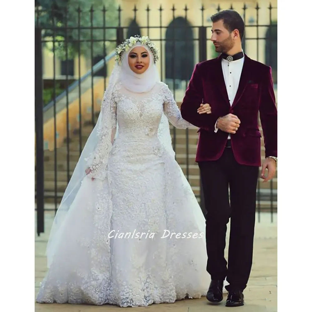 

Женское платье с длинным рукавом, свадебное платье в арабском стиле