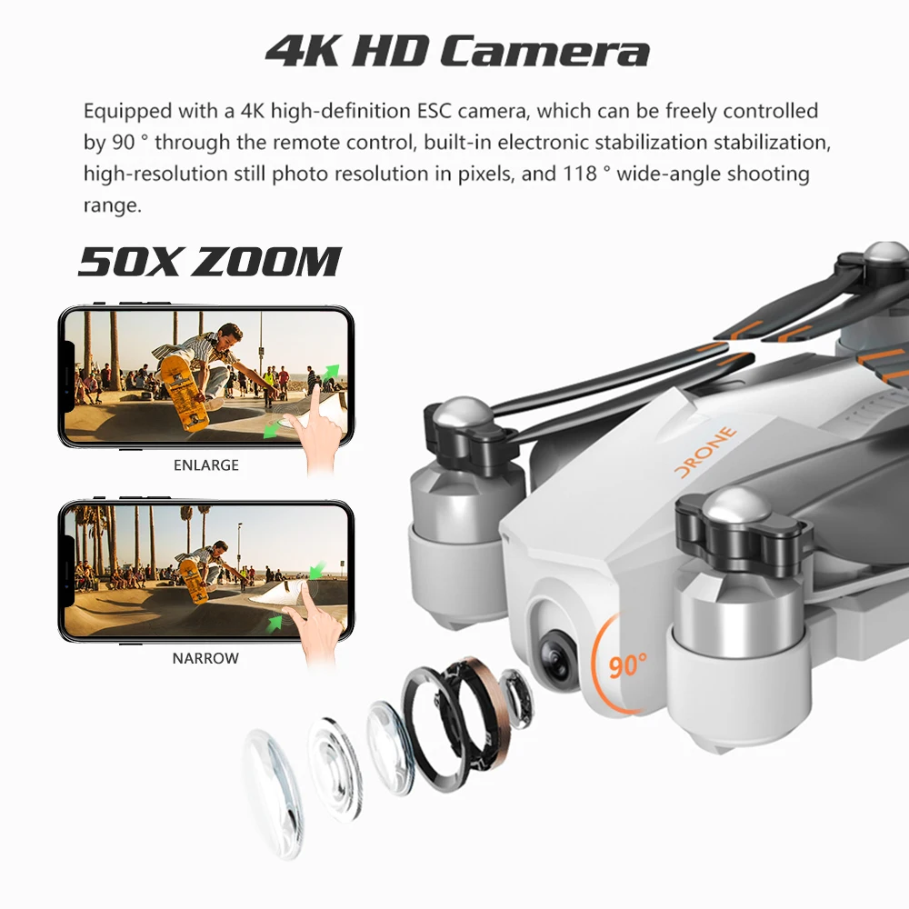 Дрон 4k с GPS Wi-Fi FPV 72 км/м ESC | Игрушки и хобби