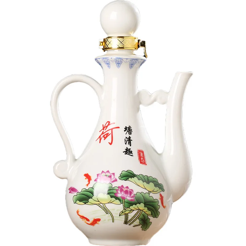 

Alcohol Flask 250ml1 Catty Ceramic Wine Household Jingdezhen Ceramic Wine Bottle Chinese Wine Utensils Wine Jug White Wine Glass