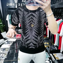 Hot Drill Personalized Clothing Spring Brand Sequin T-shirt Summer Social Club Outfits Breathable Tshirt For Men Tee Shirt Homme