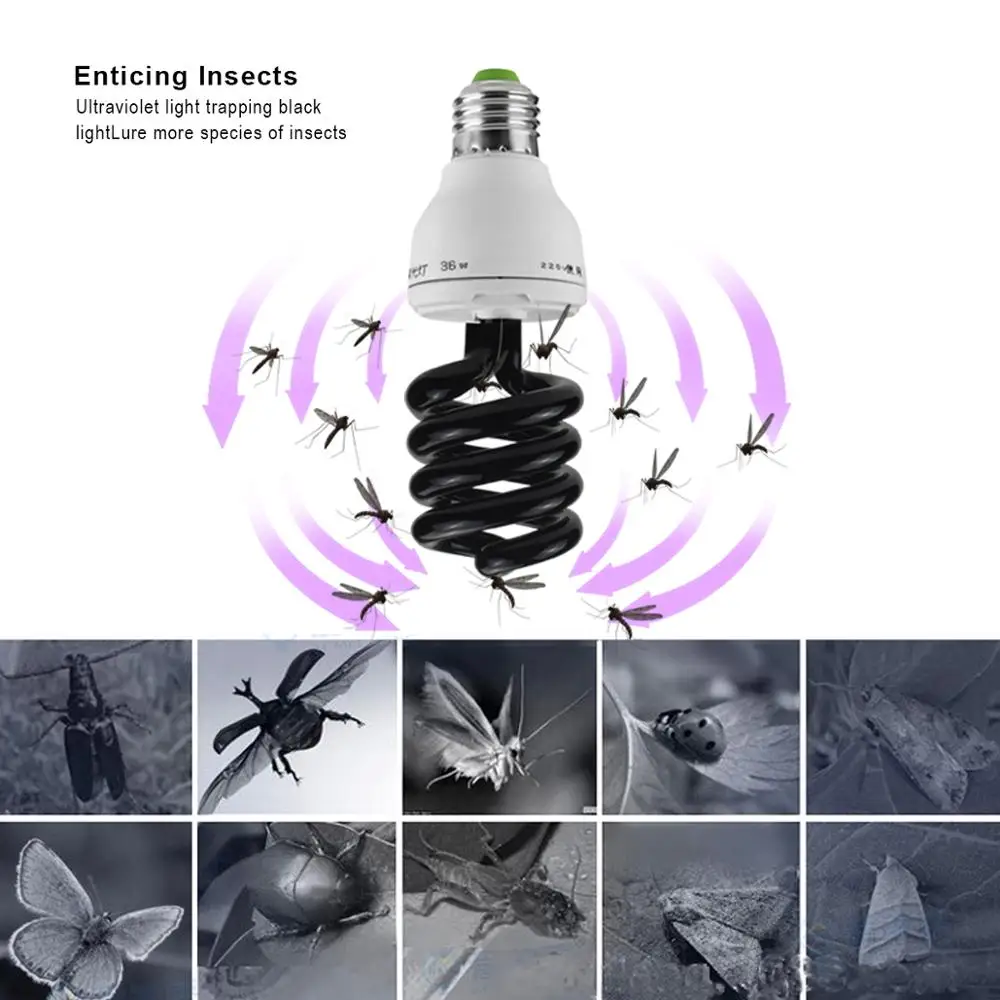 E27 черный светильник синий UV 220V ультрафиолетовые люминесцентные CFL лампы