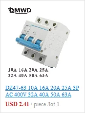 Мини автоматический выключатель DMWD ДПН мини DZ30LE-32 1P+ N 10A 16A 20A 32A220V 230 В 50 Гц 60 Гц узловой ток автоматический выключатель RCBO RCCB