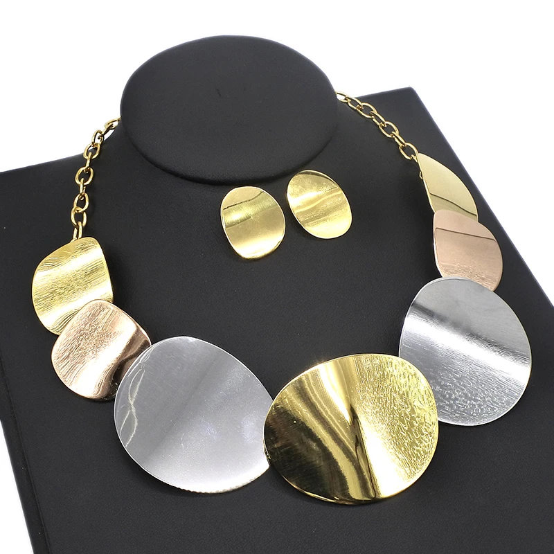 Женский комплект из колье и серёг нержавеющей стали|Ювелирные наборы| |