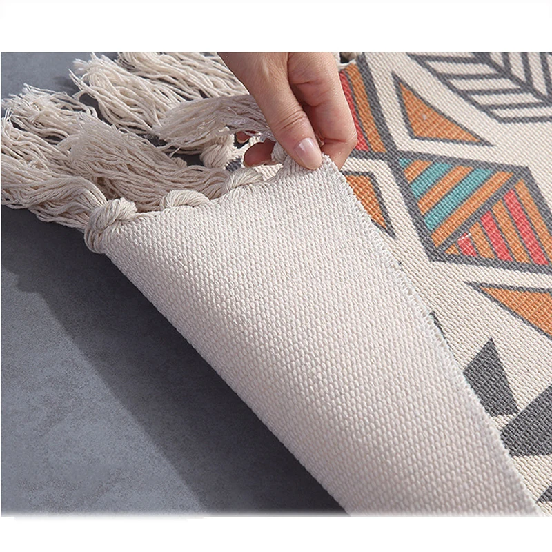 Big Size Geometric Carpet Cotton Area Rug Yoya Mattress Doormat with Tassels Aubusson Study Living Room Decor Child Kids Mat | Дом и сад