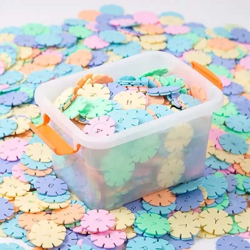 

Snow flakes thickened large children's building blocks plastic benefit intelligence girls boys fight plug assembly early educa