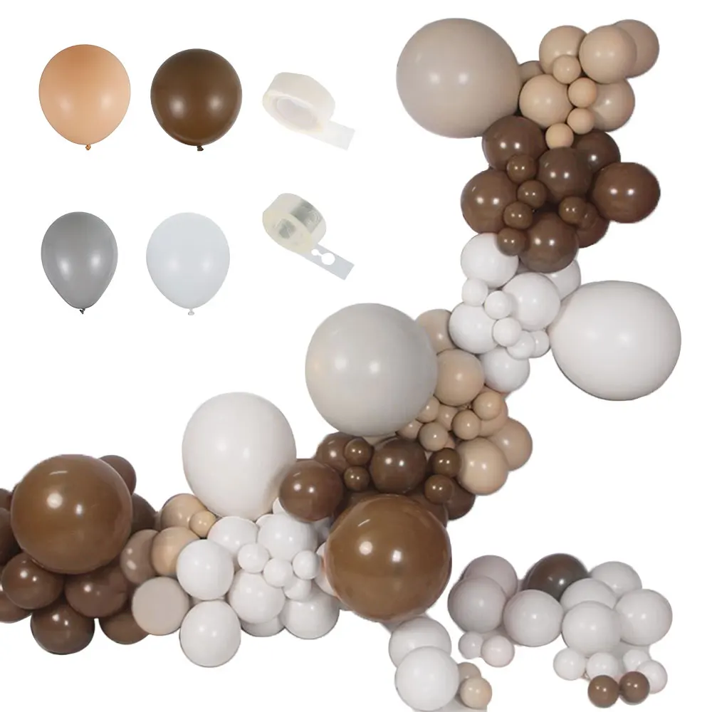 

114/122pcs Coffee Balloon Arch Garland Kit for Wedding Bridal Shower Baby Shower Birthday Christening Backdrop Party Decor