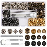 shwakk leather snap fasteners kit 12mm15mm metal button snaps press studs 3 installation tools 4 color snaps for clothesjackets