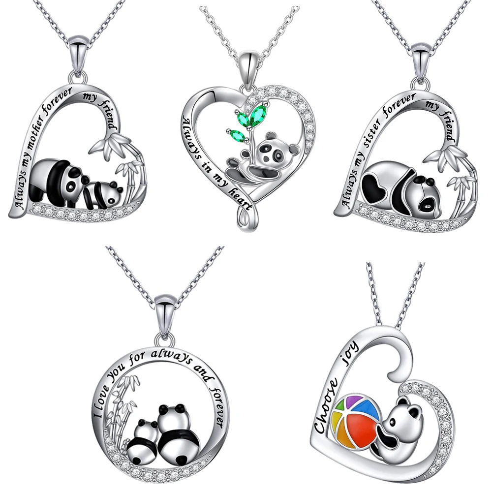 

Классическое ожерелье в виде панды, роскошная блестящая подвеска в форме сердца, ювелирные изделия для лучших друзей пары, Женская цепочка ...