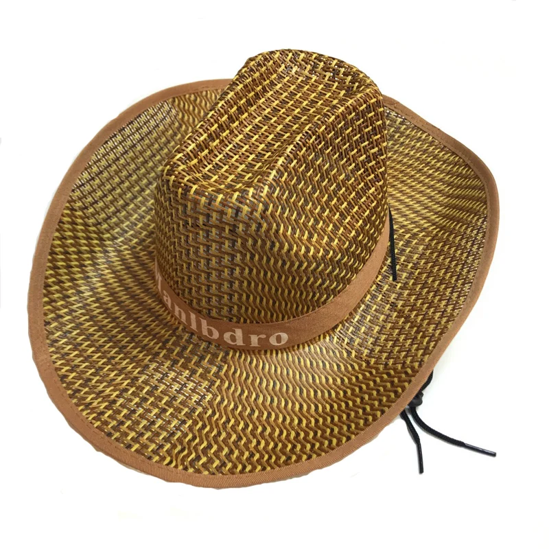 

Соломенная шляпа с широкими полями для мужчин и женщин, Солнцезащитная Панама для пляжа и отдыха на открытом воздухе, в стиле кэжуал, в стиле...