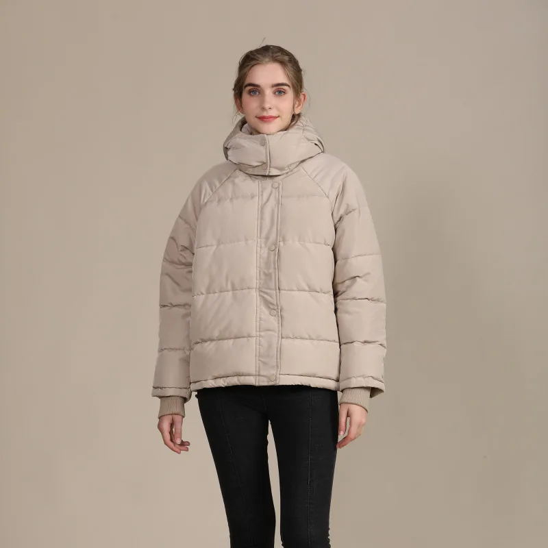 

2020 New European and American Plus Size Loose Cotton Jacket Women's Short Solid Color Jacket Autumn and Winter