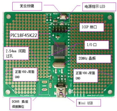 Microchip PIC18F45K22-I/PT 18F46K22 18F45K80 Single Chip Development Board | Обустройство дома