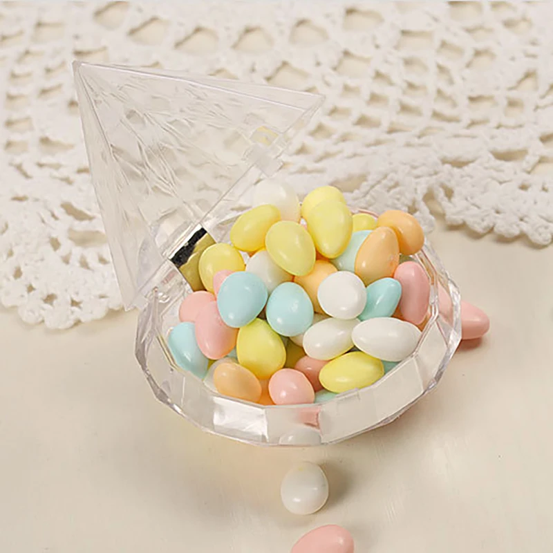 1 шт полых прозрачный алмаз конфеты в форме сердца коробка для день рождения