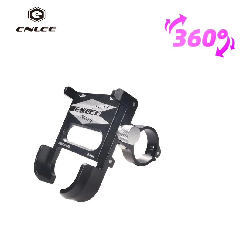 

ENLEE 360D Rotation Alloy Phone Mount Bicycle Handlebar Rack 4 Claws Width Adjust GPS Holder Motorcycle E-bike Bracket