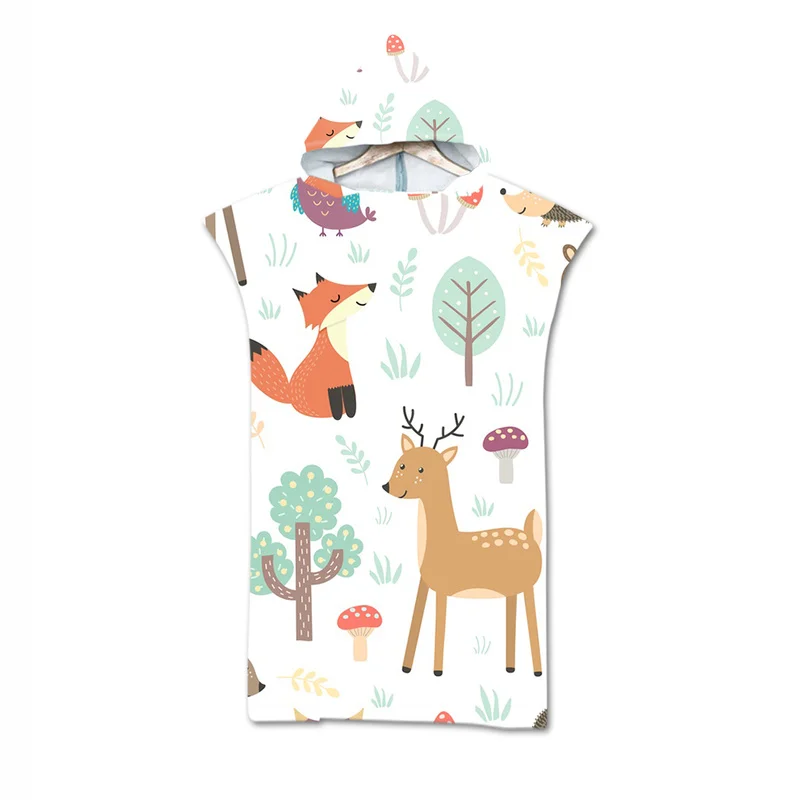

Animals Microfiber Fabric Adult Bath Towels Beach Towel Changing Bathrobe Cloaks Hooded Swimming Pool Gym Fitness Bath Towels