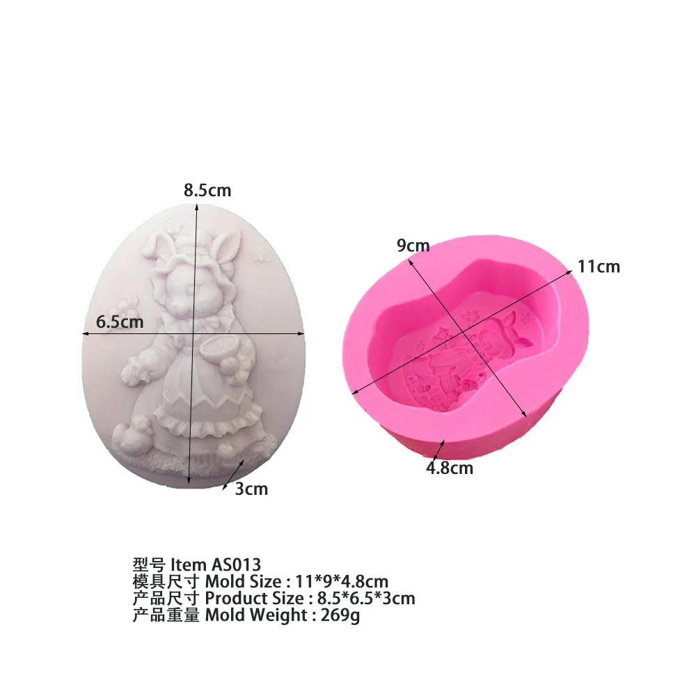 DYI форма для мыла силиконовая помадки кролик| |