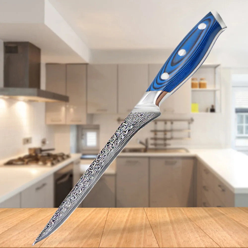 Cl k11 6 дюймов нож для обвалки рыбы vg10 Дамасская сталь прочные острые кухонные ножи